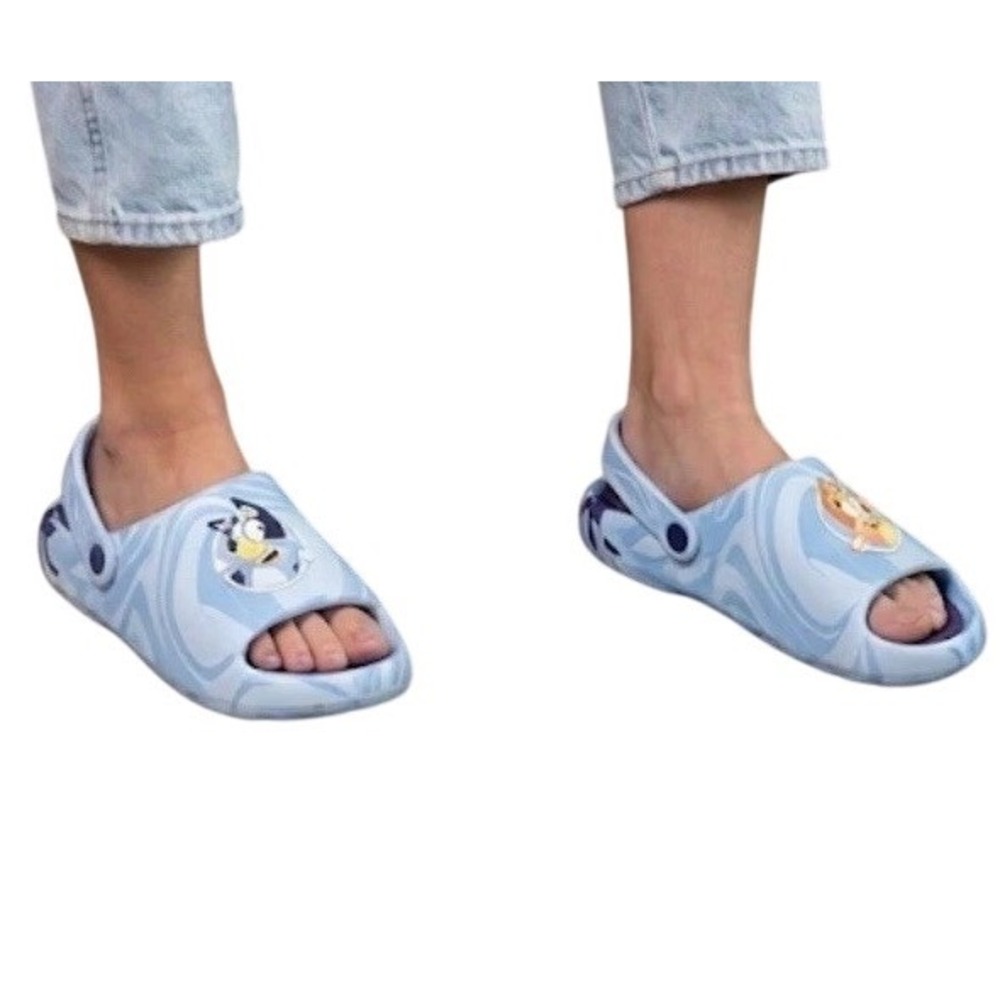 Bluey Toddler EVA Open Toe Cushioned Footbed Ankle Strap Slip on Sandal Blue 11